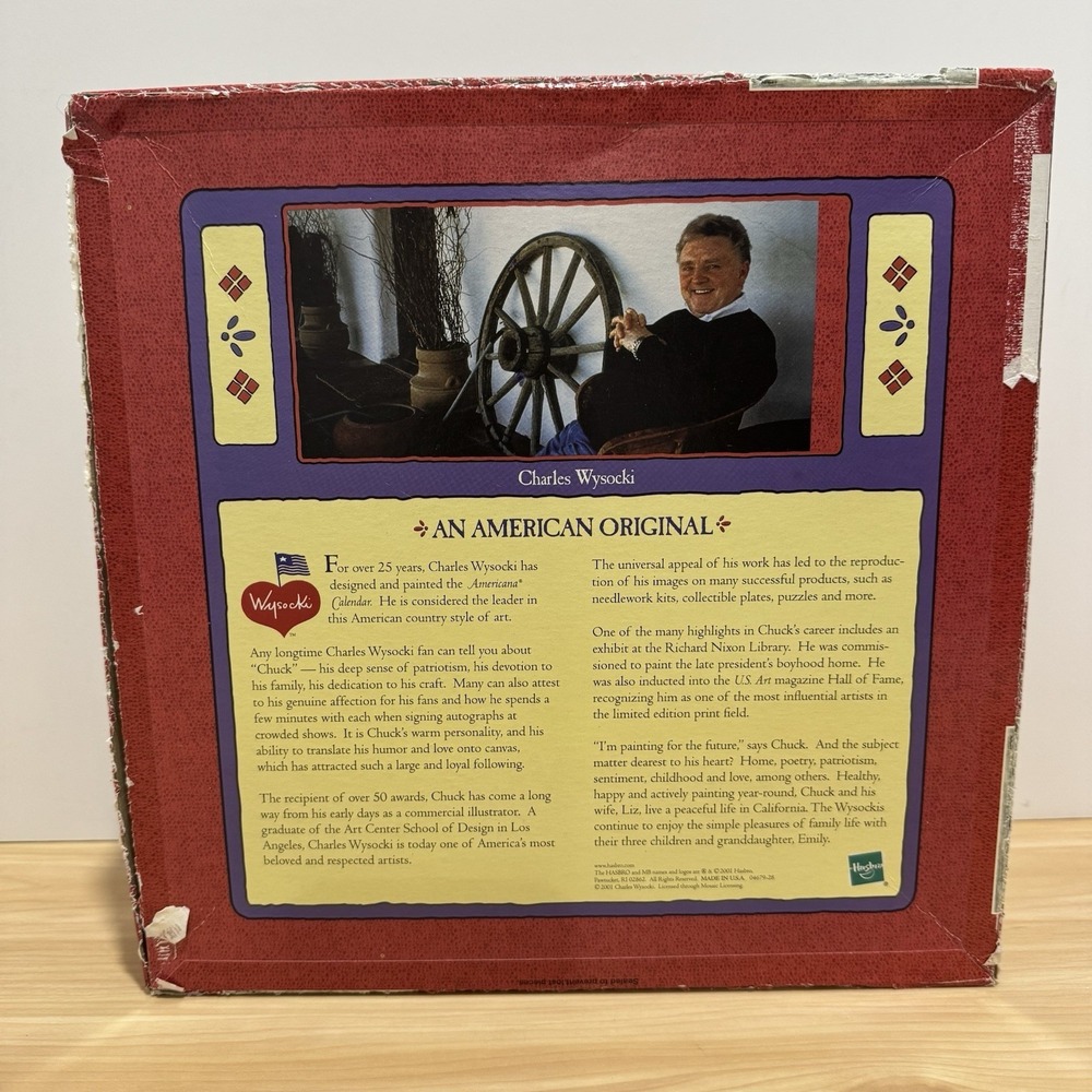 VTG Charles Wysocki 1000 Piece Puzzle SLEIGH RACE Americana Hasbro MB Complete - Picture 12 of 13